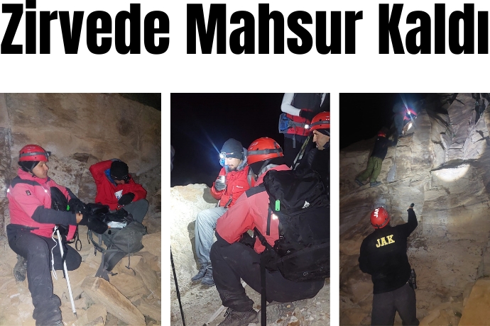 Erciyes'te mahsur kalan dağcı 3 saatte kurtarıldı