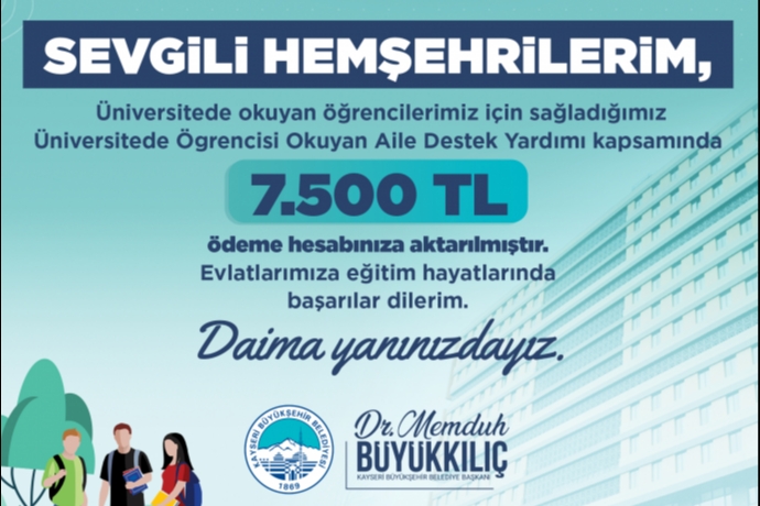 Ba�kan B�y�kk�l��tan E�itime G��l� Dokunu�: 2.697 Aileye 20 Milyon 227 Bin TL Destek Hesaplara Yatt�