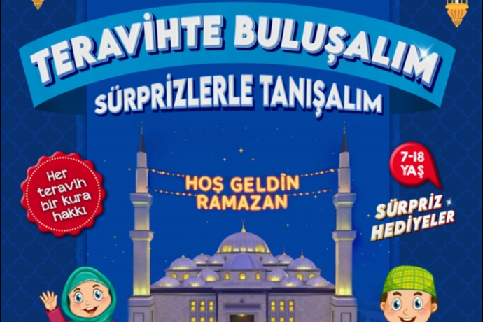 Talas�ta �ocuklar Teravihte Bulu�uyor; S�rpriz Hediyelere Kavu�uyor.