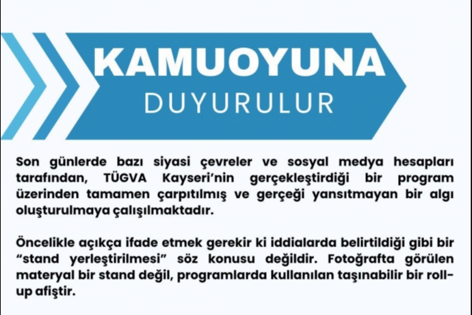 T�GVA Kayseri�den �ddialara Yan�t: �Ger�ekler �arp�t�l�yor�