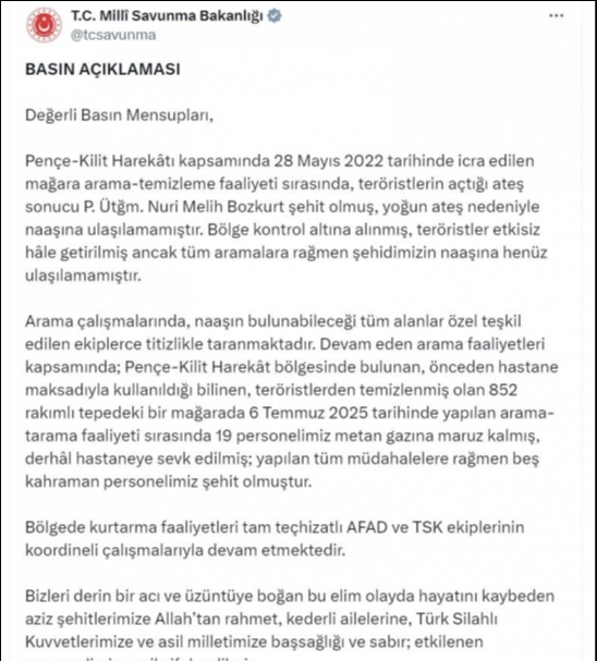 Metan Gazndan Zehirlenen 5 Askerimiz ehit Oldu